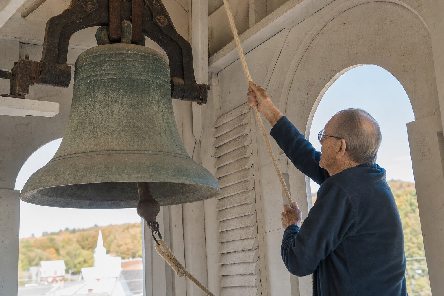 The 1881 bell rung by hand