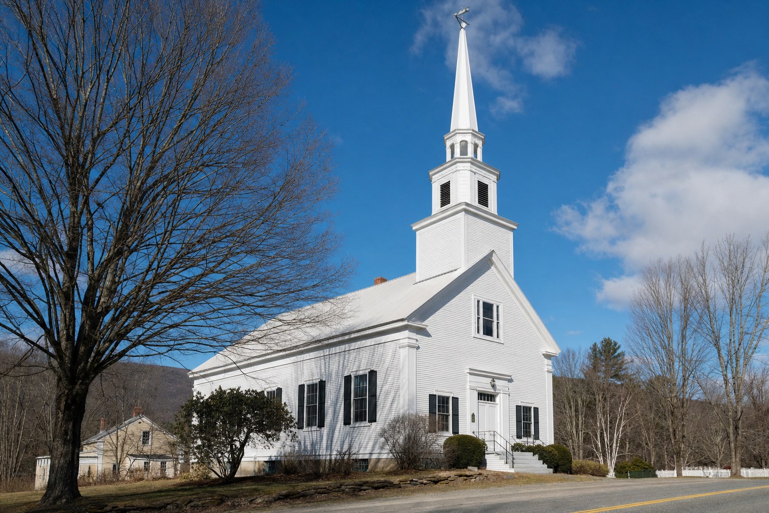 The rebuilt steeple today